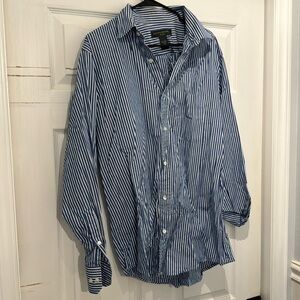 🩵3 FOR $20 Banana Republic Men’s Blue Stripped Button Down Shirt Size Large